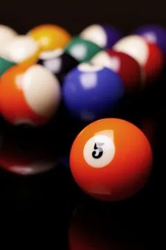 Billiard on black background Stock Photos