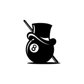 BILLIARD BLACK HAT Stock Illustration