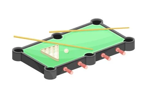 Billiard board game flat vector illustration on white background Stock Illustration