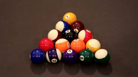Billiard Break - Overhead real time Stock Footage 137069936