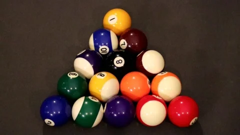 Billiard Break - Overhead slow motion Stock Footage 137069846