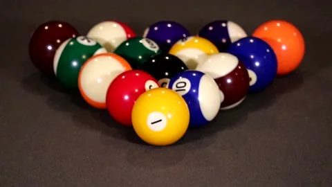 Billiard Break - POV slow motion Stock Footage 137069868