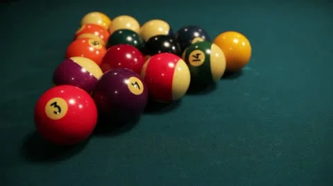 Billiard break side close up Stock Footage 12274279