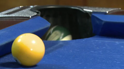 BILLIARD  CLOSE UP STRIKE 2 Stock Footage 39336559