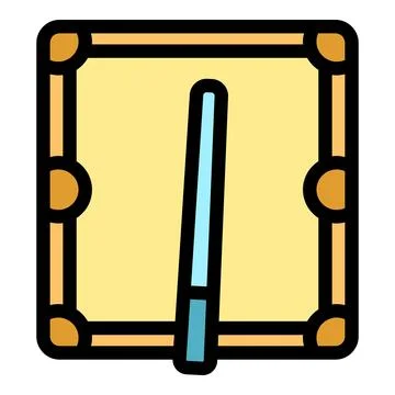 Billiard cue resting on empty billiard table, top view イラスト素材