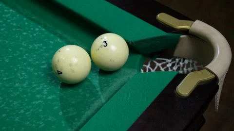 Billiard. Fail shot. Russian billiards. close-up. Hitting a billiard ball with a Stock Footage 264115993
