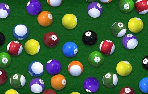 Billiard Game Balls Background Stock Illustration