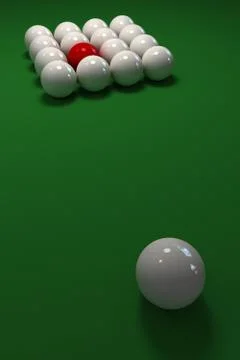 Billiard game with a square of white balls Stock Illustration