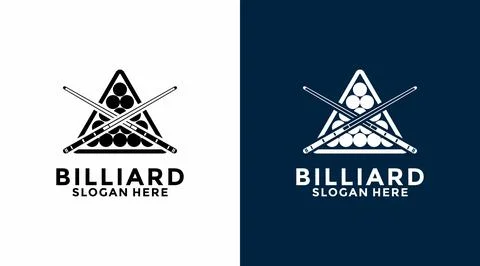 Billiard logo design vector. Sport poolroom logo design. Billiards logo tem.. Stock Illustration