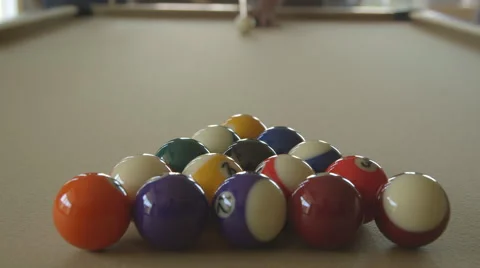 Billiard opening shot Stock Footage 63933694