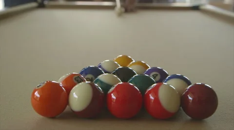 Billiard opening shot Stock Footage 63933893