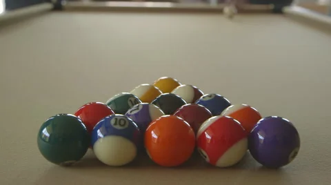 Billiard opening shot Stock Footage 63934049