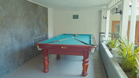 A Billiard Outside The Resort Stock Footage 161857327