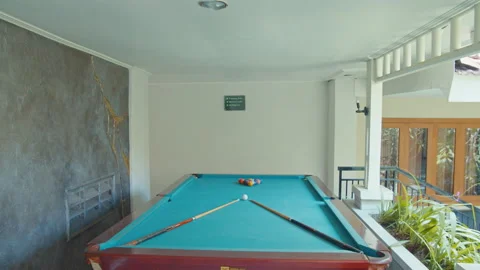 A Billiard Outside The Resort Stock Footage 161861491