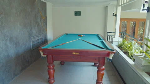 A Billiard Outside The Resort Stock Footage 161930928