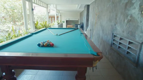 A Billiard Outside The Resort Stock-Footage 161936358