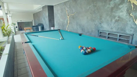 A Billiard Outside The Resort Stock Footage 161936828