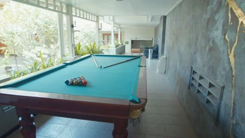 A Billiard Outside The Resort Stock Footage 161937915