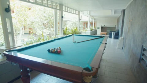 A Billiard Outside The Resort Stock Footage 161948320