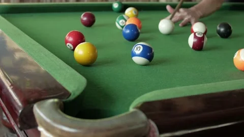 Billiard Pool played by a person Stock Footage 239020059