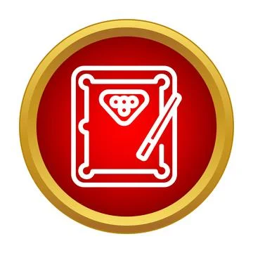 Billiard pool table game icon in red circle Illustrazione stock
