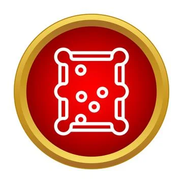 Billiard pool table game outline icon button Illustrazione stock