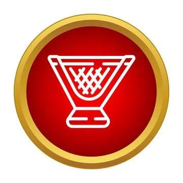 Billiard pool table pocket icon on red button Illustrazione stock