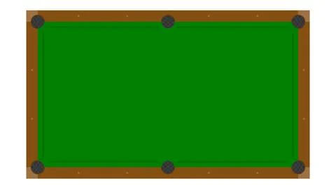 Billiard Pool Table Top View Green Felt Flat Vector Mockup Template Stock Illustration