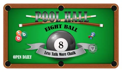 Billiard poster. Pool hall - Eight ball Stock Illustration