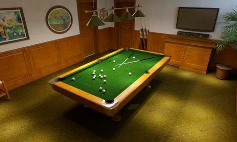 Billiard room classical style Stock Illustration