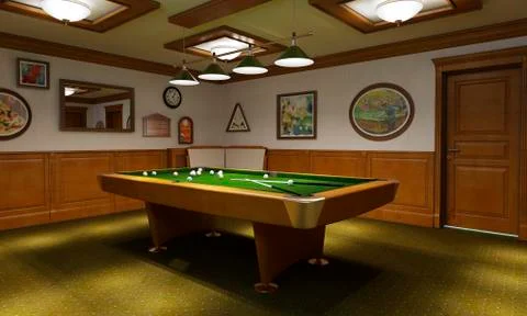 Billiard room classical style Stock Illustration