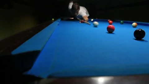 Billiard shot corner pocket Stock Footage 133971636