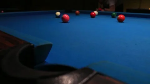Billiard shot middle pocket Stock Footage 133971640