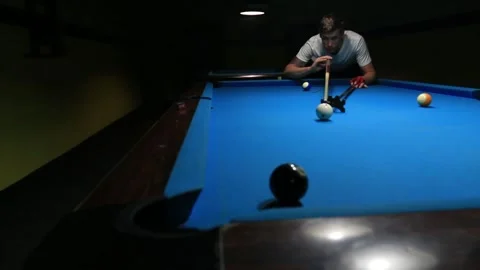 Billiard shot with the rest stick helper Stock Footage 133971833