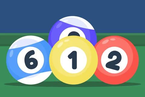 Billiard table with balls close up Stock Illustration