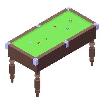 Billiard table with balls displaying billiard game in progress Stock Illustration