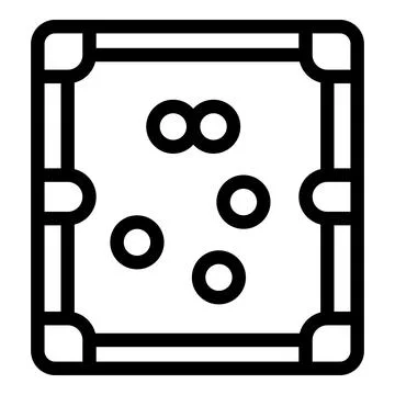 Billiard table with balls displaying number eight in center, top view Stock Illustration