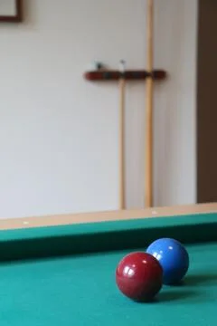 Billiard table with balls Stock Photos