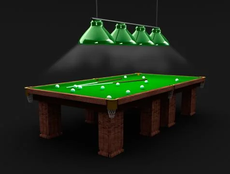 Billiard table in the black room Illustrazione stock