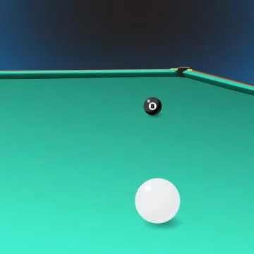 Billiard table with a corner pocket and two balls Stock Illustration