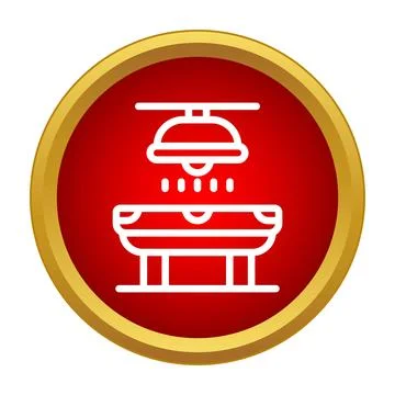 Billiard table icon with light inside red circle 库存插图