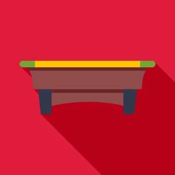 Billiard table icon with long shadow playing game Illustrazione stock