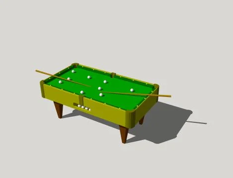 Billiard table. Isolated on grey background. 3D rendering illustration. 스톡 일러스트