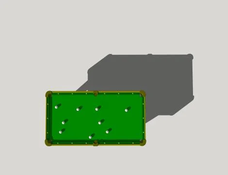 Billiard table. Isolated on grey background. 3D rendering illustration. Stock Illustration