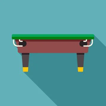Billiard table playing equipment flat long shadow illustration Stock Illustration