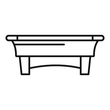 Billiard table playing equipment outline icon design Illustrazione stock