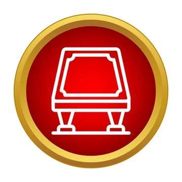 Billiard table playing game outline icon within circle Stock Illustration