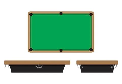 Billiard table on side and on top Stock Illustration
