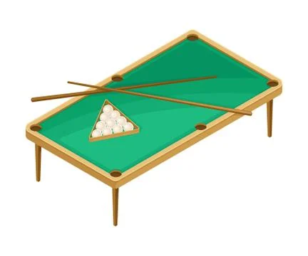 Billiard Table with Six Corner Pockets as Tabletop Game Vector Illustration Stock Illustration