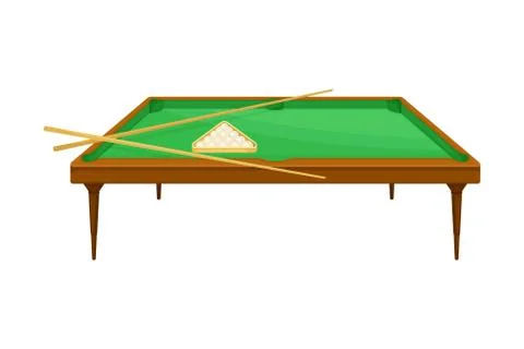 Billiard Table with Six Corner Pockets as Tabletop Game Vector Illustration Stock Illustration